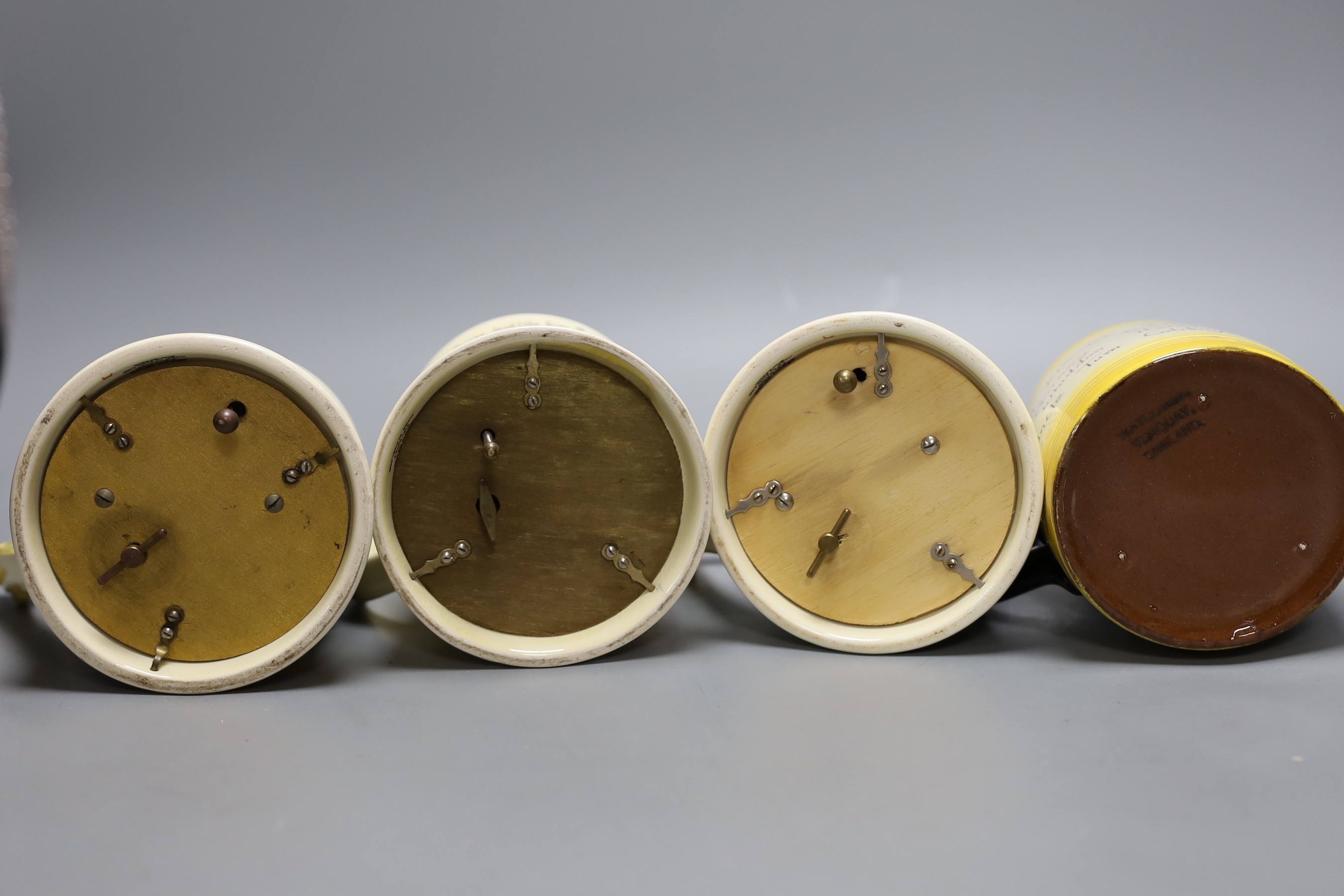Four early 20th century Widdicombe Fair musical tankards, 11.5 cms high